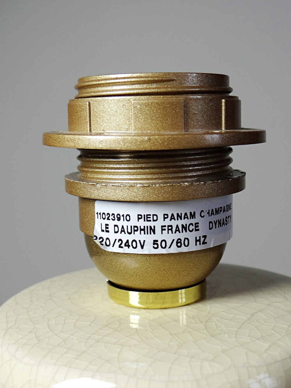 Vintage Lampe Panama Champagne Dynastie von Le Dauphin beige