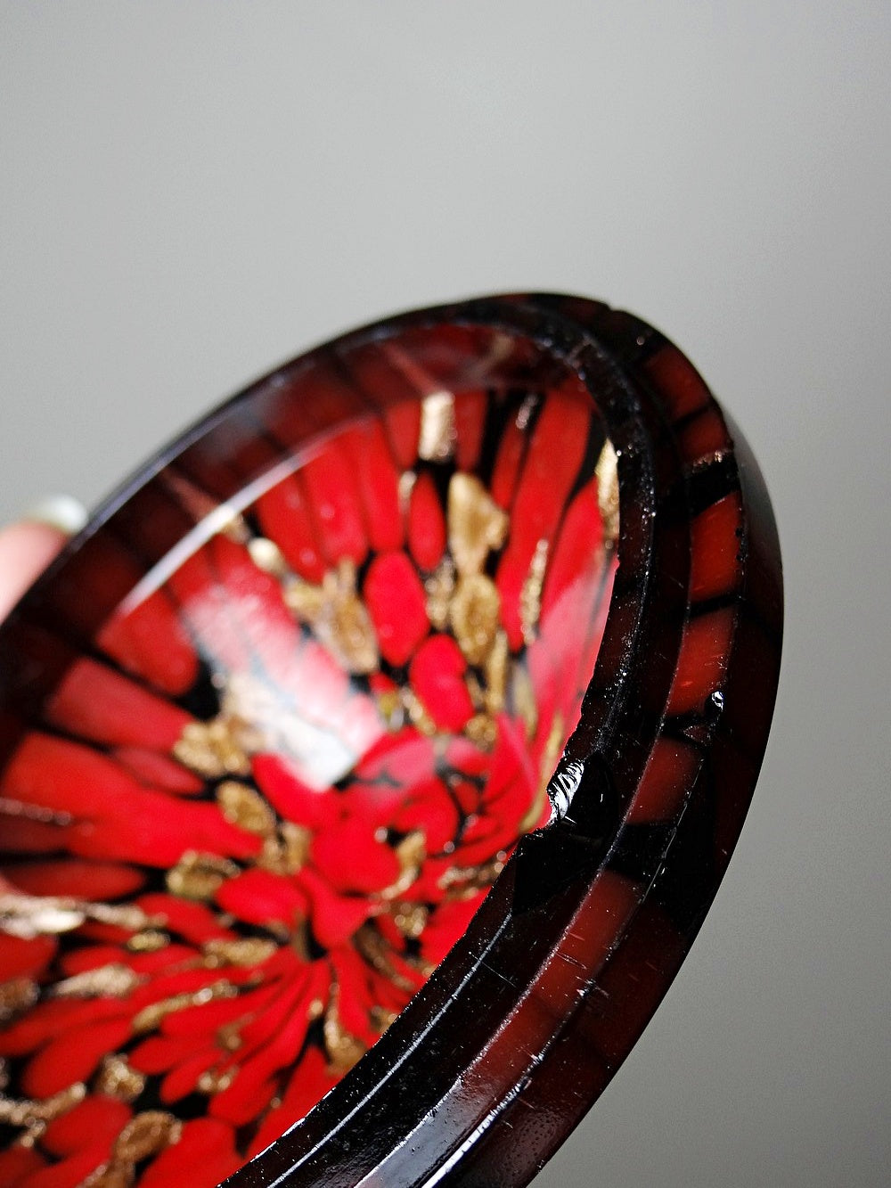 Vintage Bad-Set von Vincenzo Nason für Murano Aventurin Glas schwarz rot