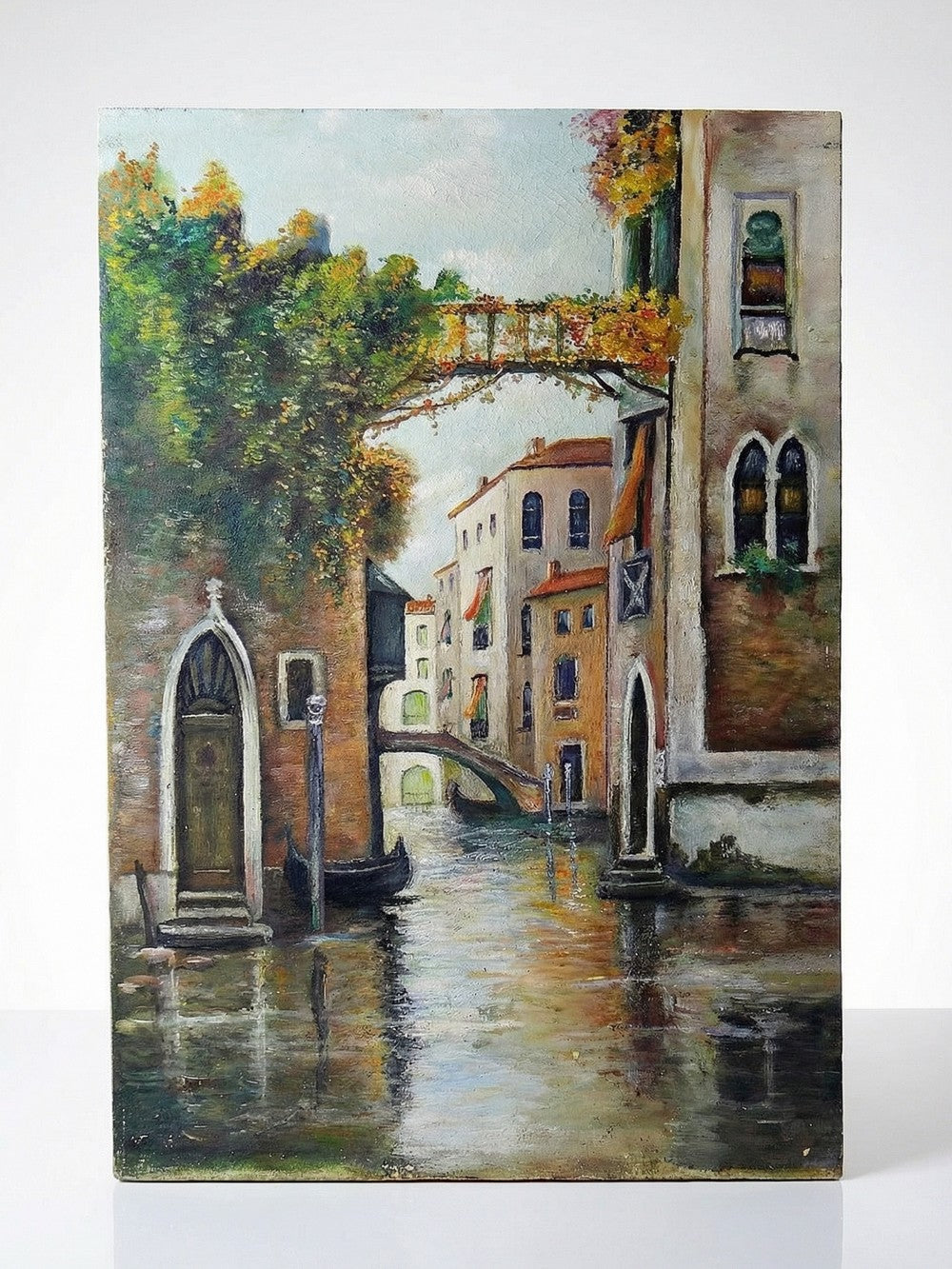 Vintage Gemälde Venedig Canal und Fassaden warme Töne