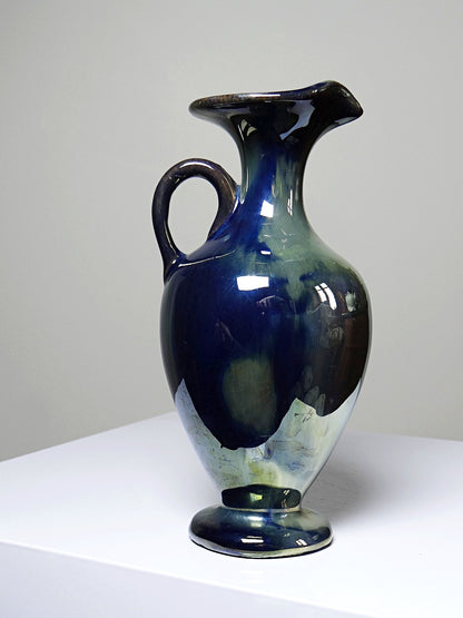 Vintage Steinzeugkanne Grès de Rambervillers für Rambervillers Blau