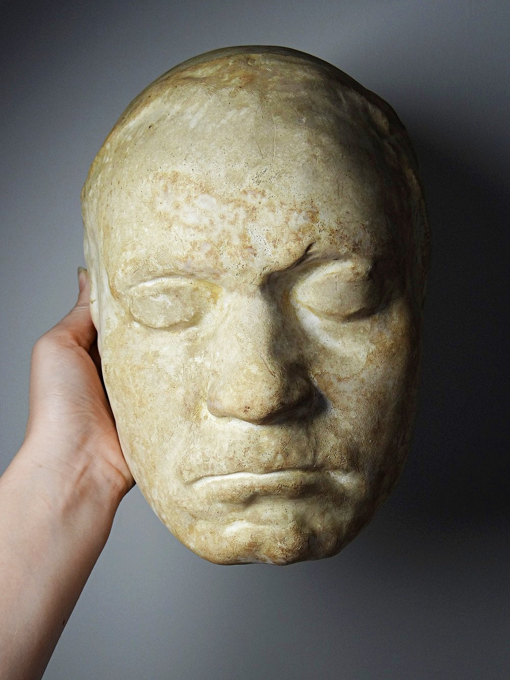 Vintage Beethoven Totenmaske aus Gips