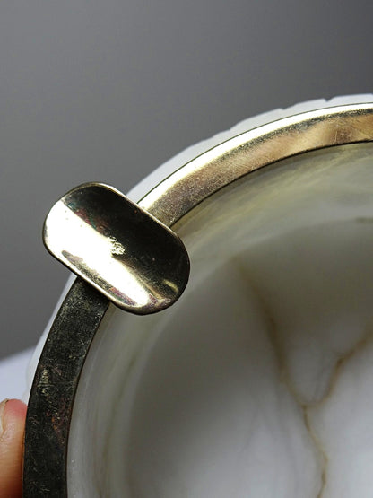 Vintage Aschenbecher Hollywood Regency Mid Century aus Alabaster und Metall