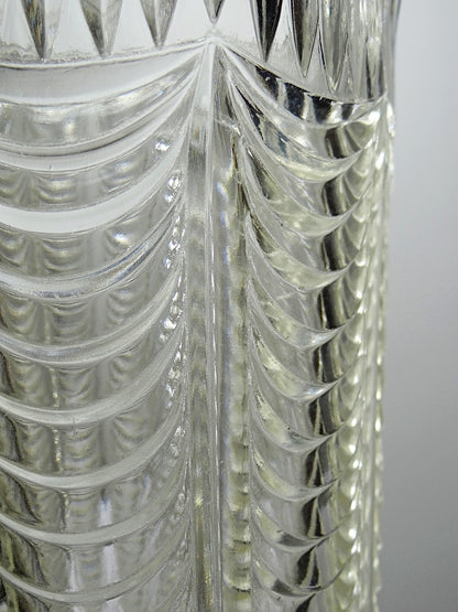Vintage Vase aus italienischem Pressglas drapiertes Dekor gelb transparent