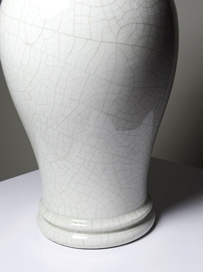 Vintage Vase chinesischer Stil weiß craqueliert weiß gelb Dekoration