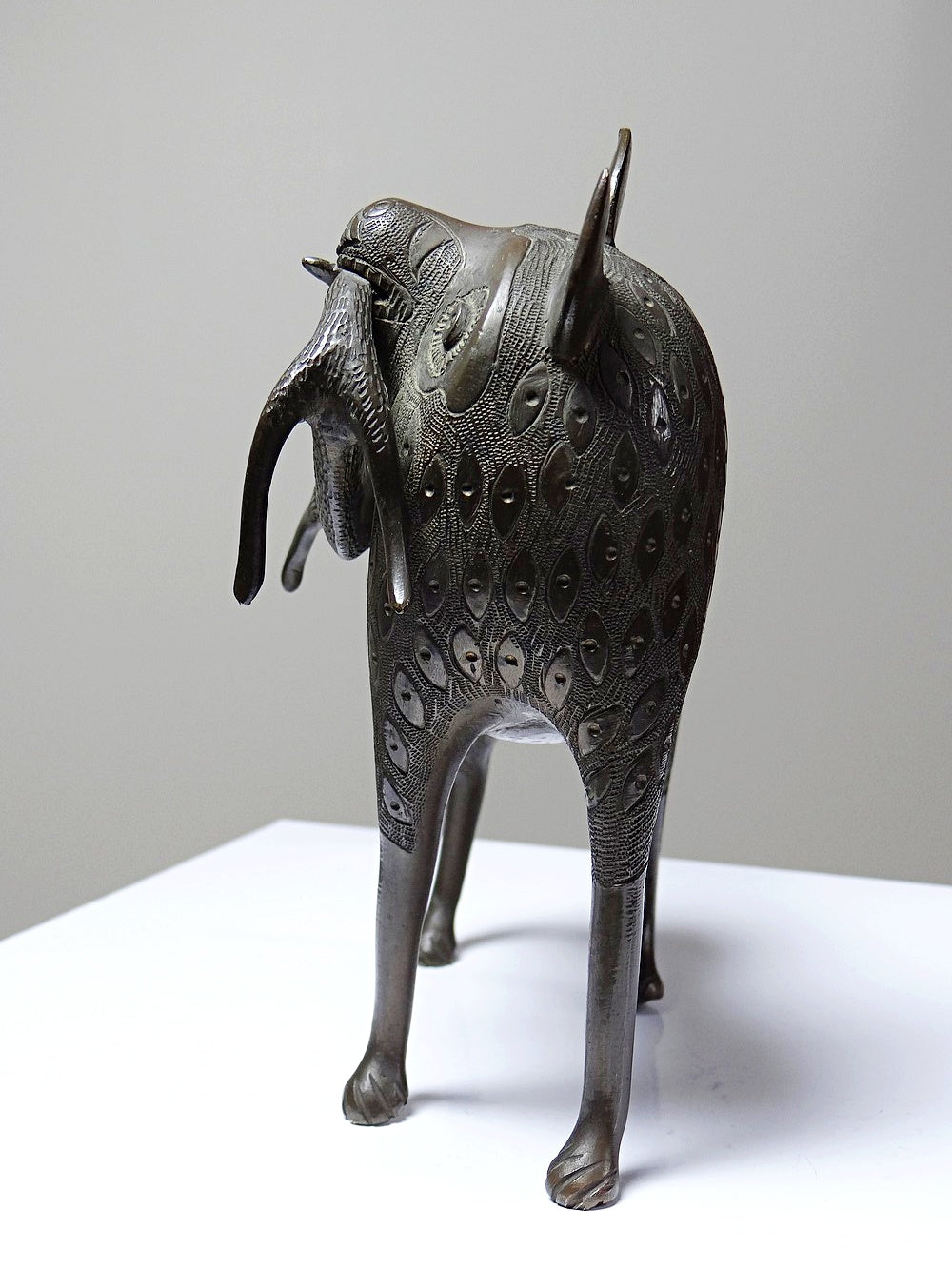 Vintage Bronzefigur Löwe oder Hyäne aus Benin Dahomey Cotonou BraunKunst