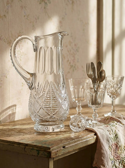Vintage Wasserkaraffe aus Kristall, durchsichtig, im Stil von Baccarat