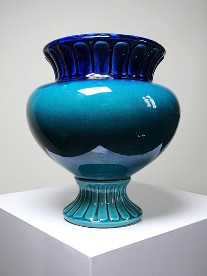 Vintage Vase D. Dinis für D.Dinis türkis und kobaltblau