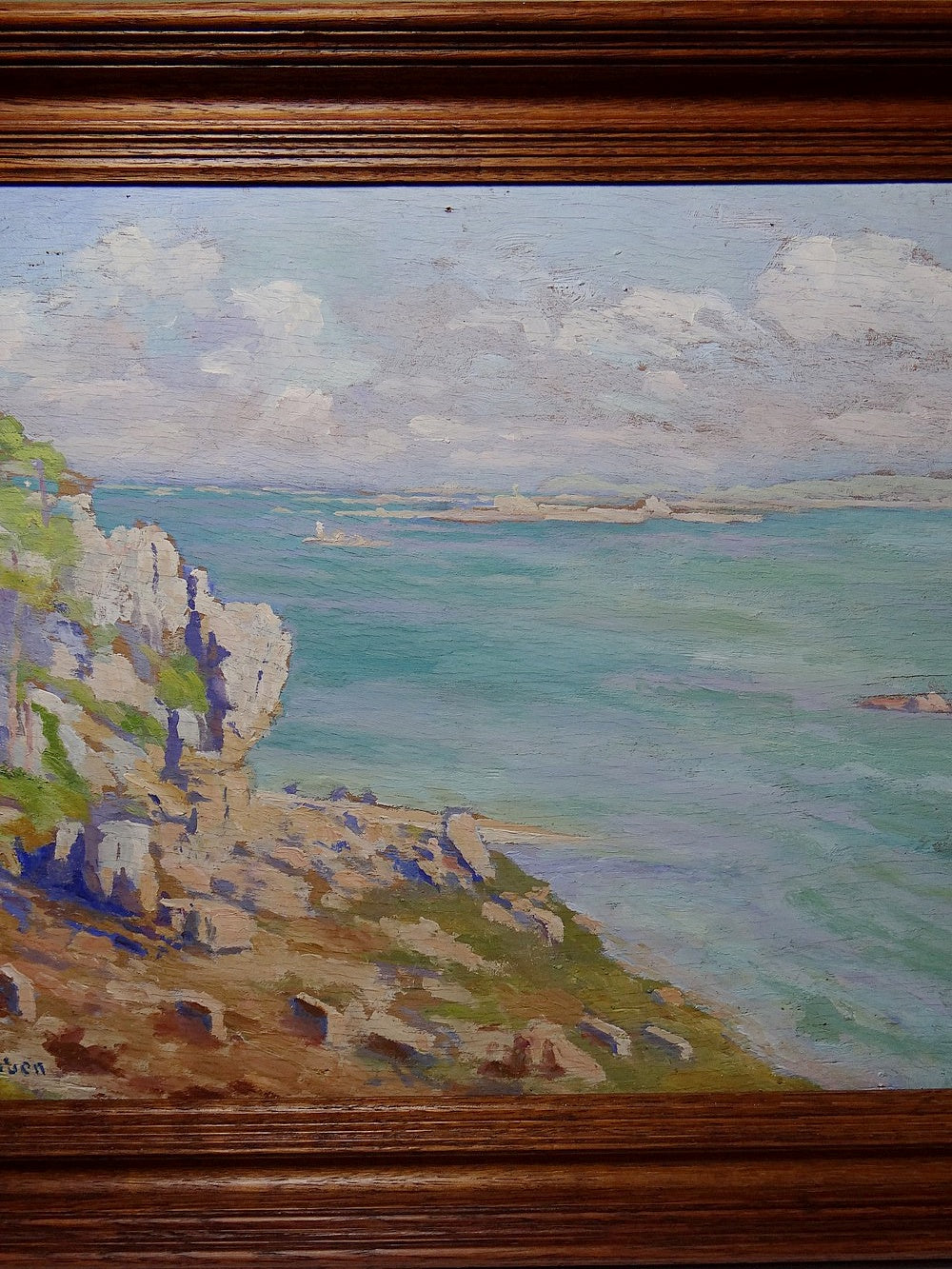 Vintage Gemälde von Paul Ruben für Dekoration, Türkis
