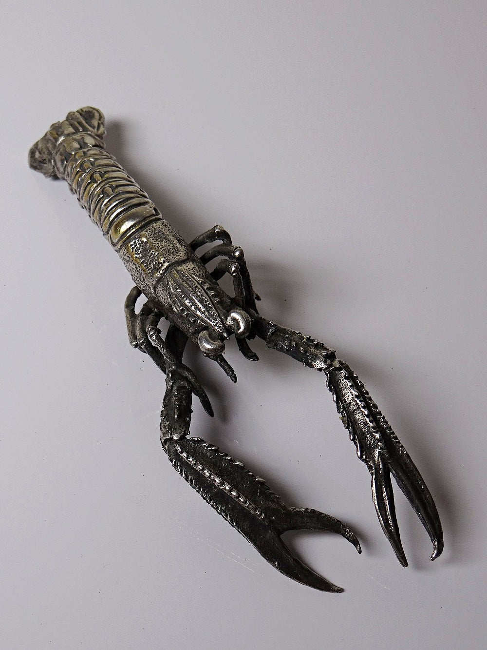 Vintage Griff Krabbe von 1950er-1970er, versilbertes Metall, Silber Vintage Dekoration