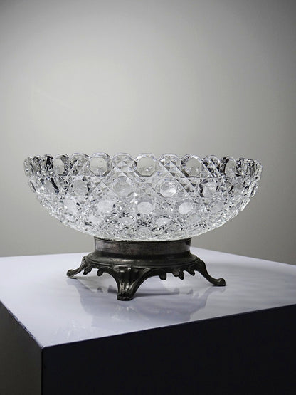 Vintage Pressglasschale von Baccarat für Geschirr, durchsichtig