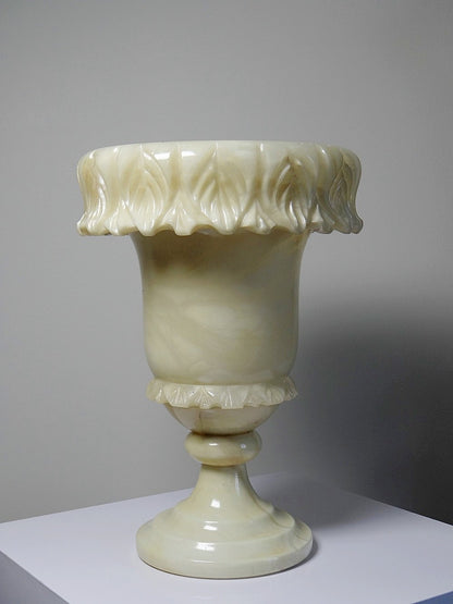 Vintage Medici Vase Alabastermarmor gelb Dekoration