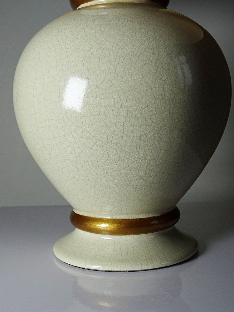 Vintage Lampe Panama von Le Dauphin für Le Dauphin creme, ivoire, gold