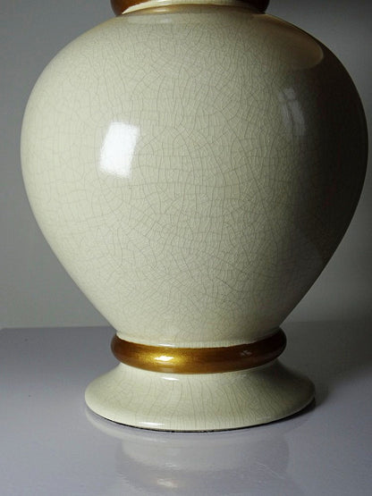 Vintage Lampe Panama von Le Dauphin für Le Dauphin creme, ivoire, gold
