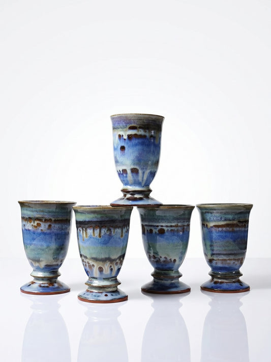 Vintage Mazagran Set von 5, glasiert, Frankreich