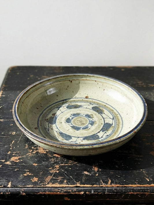 Vintage Schale mit Pyritglasur grau-grün blau Vintagegrau-grün blau pyrit Grès Pyritglasur