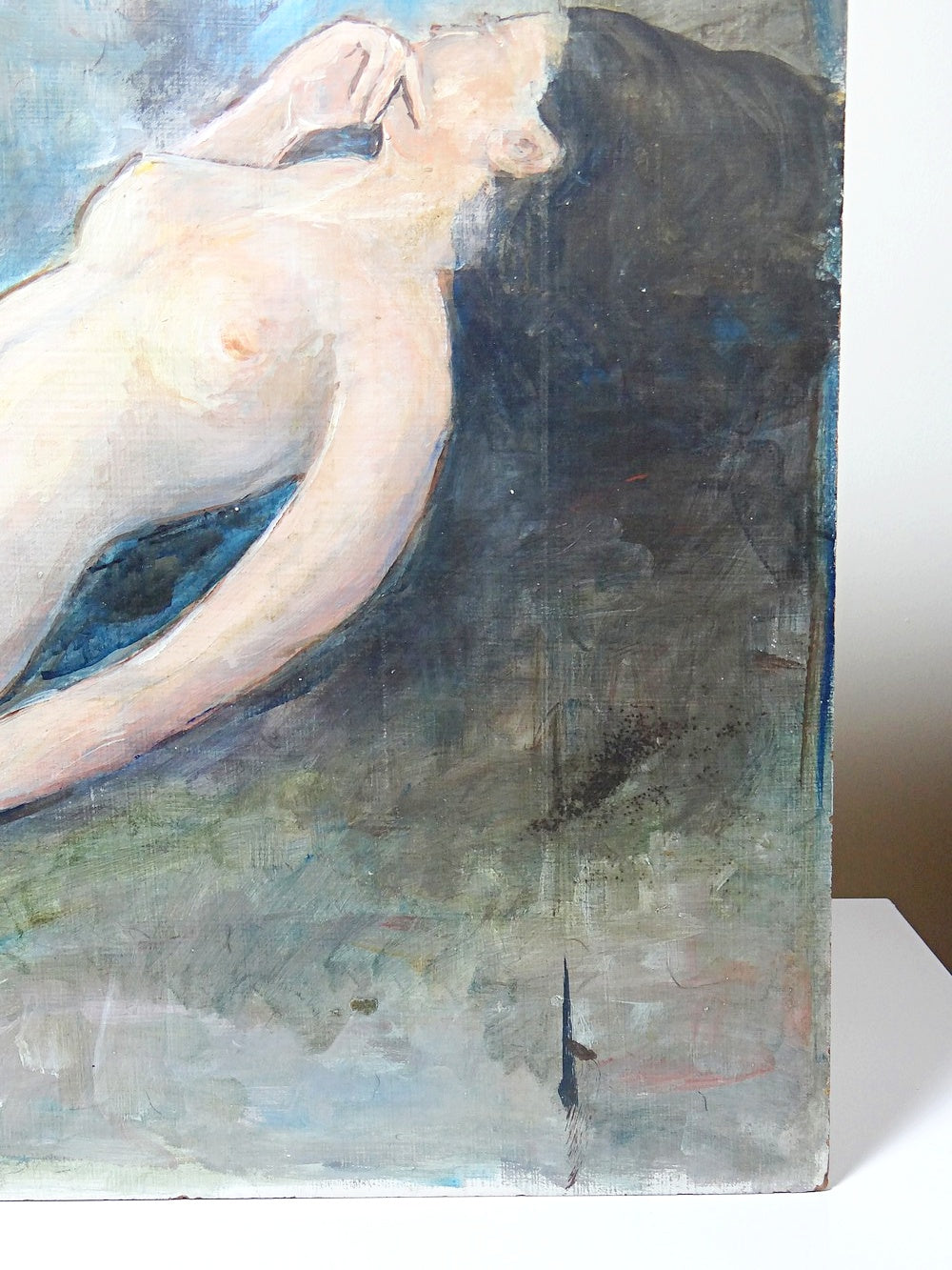 Vintage Gemälde Liegender Frauenakt von Unbekannt für BeigeKunst