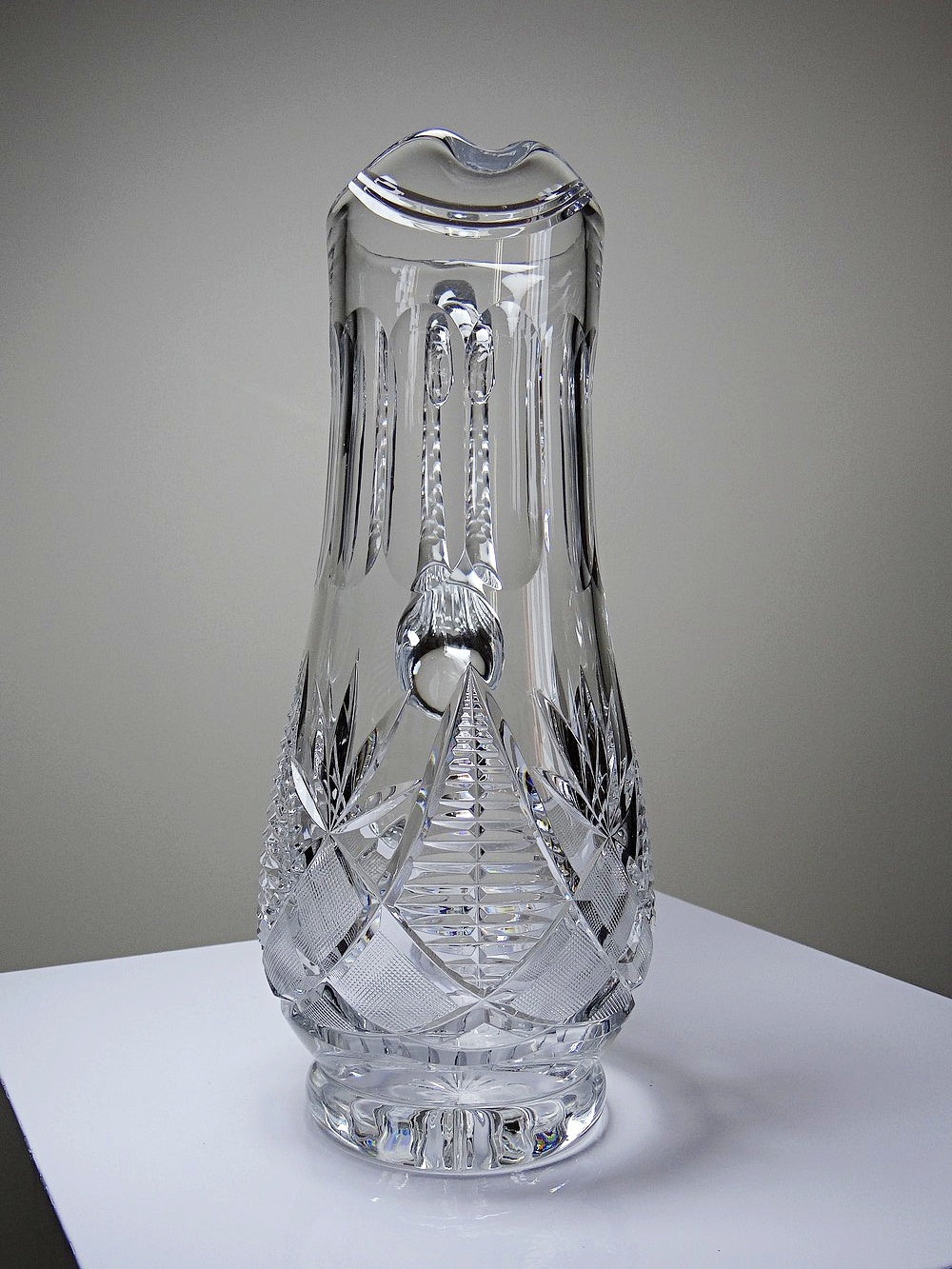 Vintage Wasserkaraffe aus Kristall, durchsichtig, im Stil von Baccarat