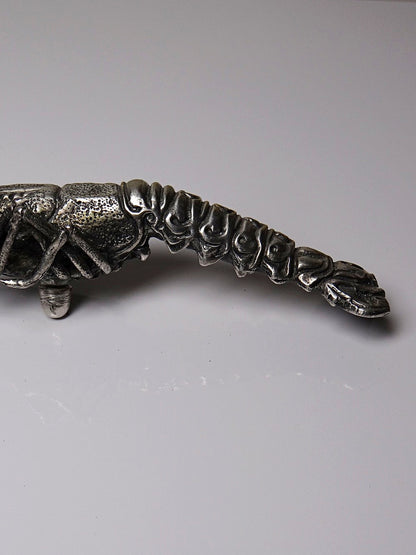 Vintage Griff Krabbe von 1950er-1970er, versilbertes Metall, Silber Vintage Dekoration