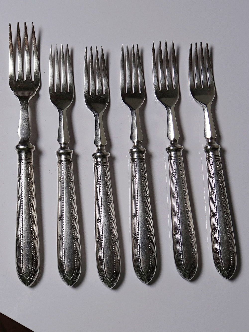 Vintage Dessertgabel Set von 6 von Mappin und Webb für Mappin und Webb, versilbert