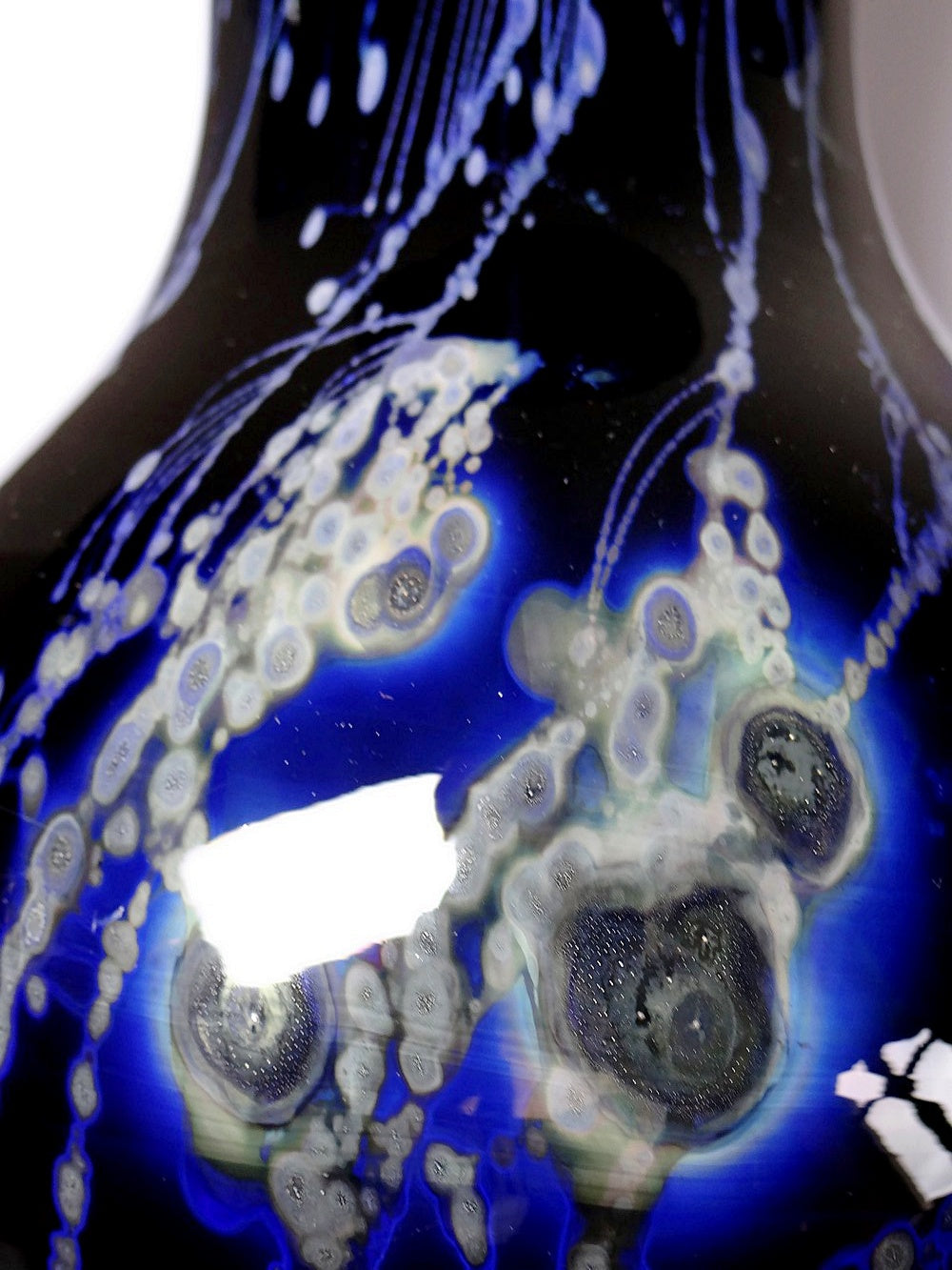 Vintage Kunstglasvase Violett mit Silberinclusionen von Studio Glass für Frankreich