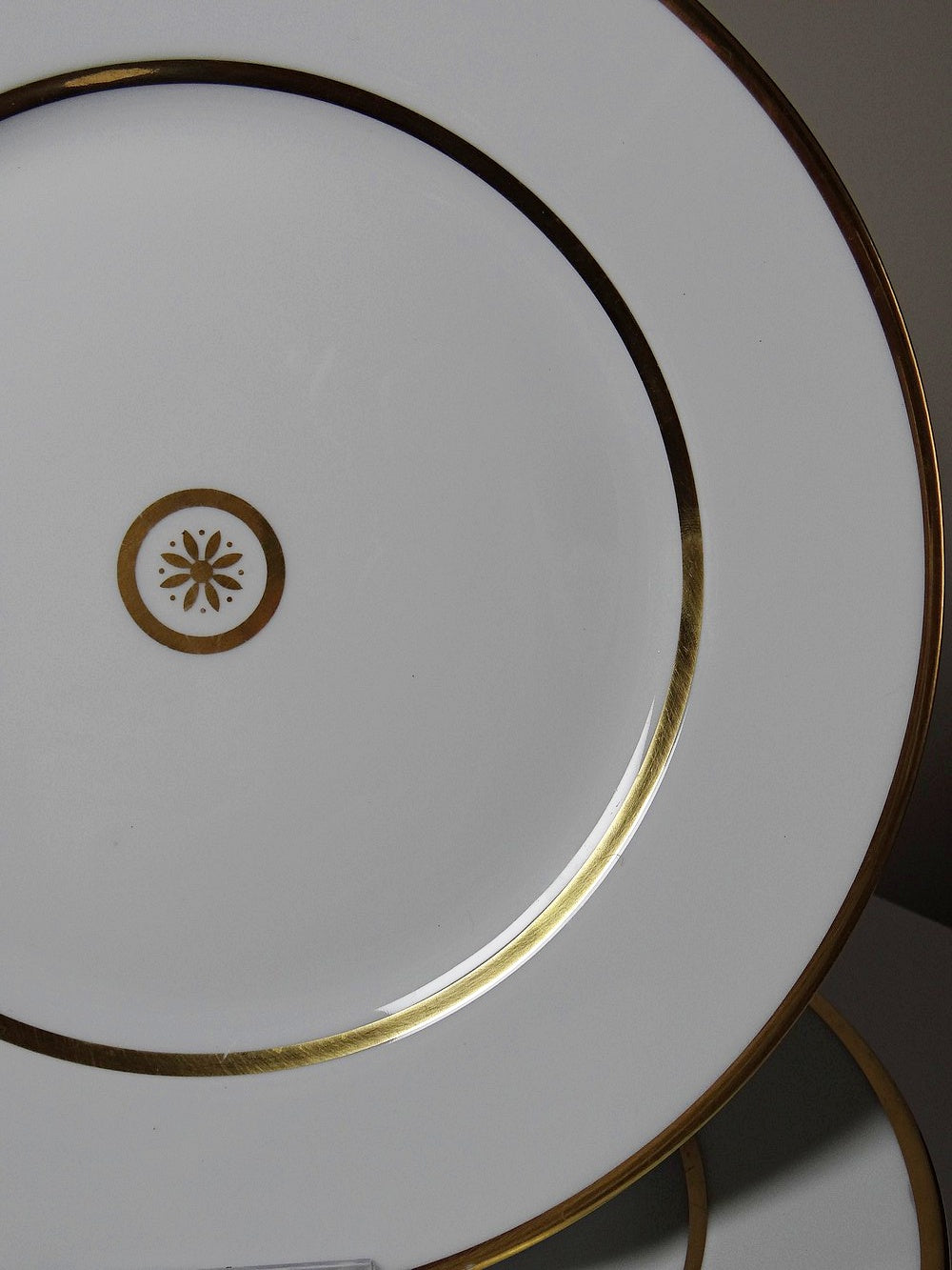 Set von 3 Vintage Teller "Sparte" von Bernardaud Limoges aus Porzellan mit Golddekor