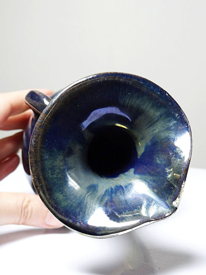 Vintage Steinzeugkanne Grès de Rambervillers für Rambervillers Blau