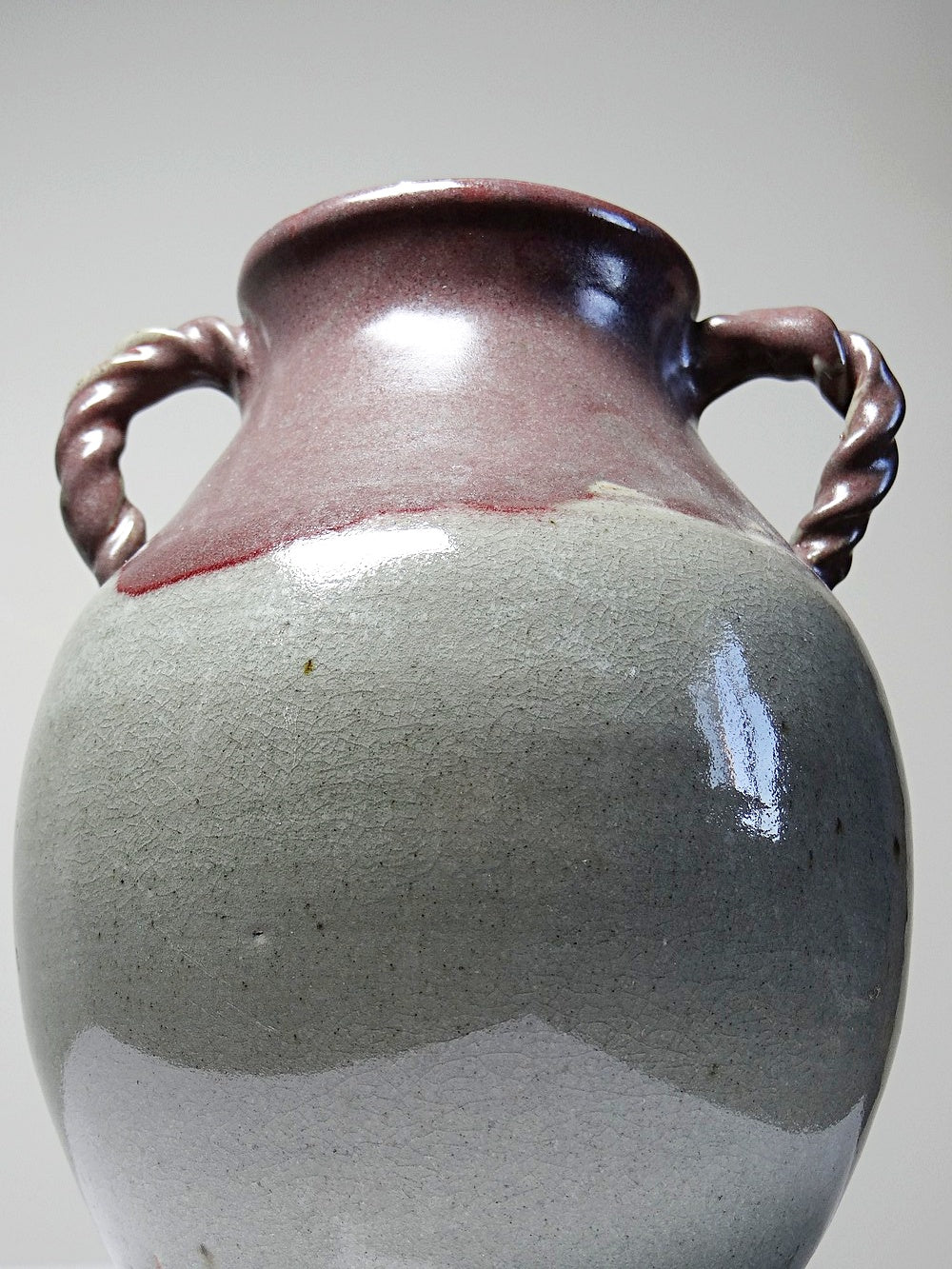 Vintage Vase von Milly Finn für Studio Pottery UK grau