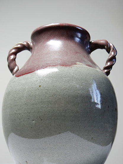 Vintage Vase von Milly Finn für Studio Pottery UK grau