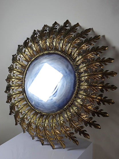 Vintage Spiegel Sonne Italien aus vergoldetem Metall
