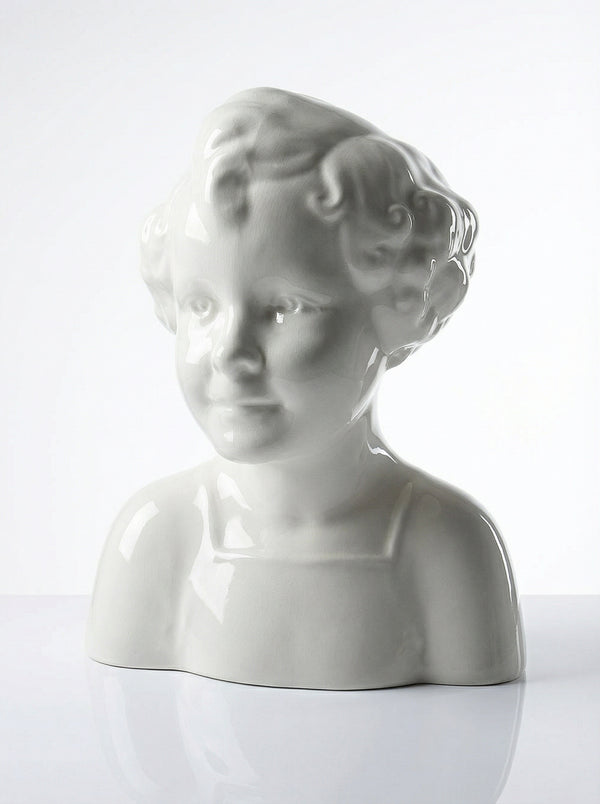 Vintage Kunst Faience Büste von Sarreguemines für Sarreguemines Art Déco selten