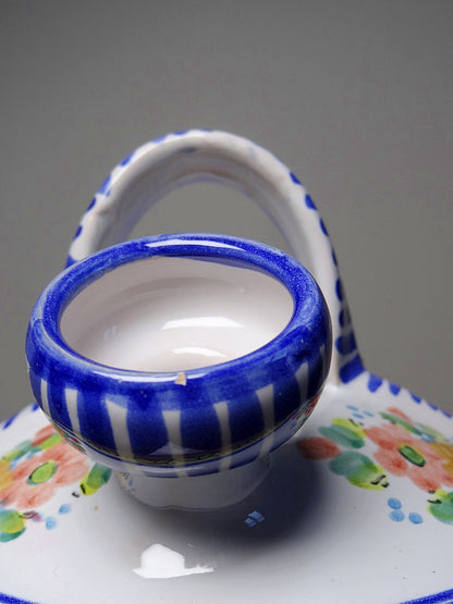 Vintage Wasserkrug mit Blumen, mehrfarbig, aus Keramik, Spanien