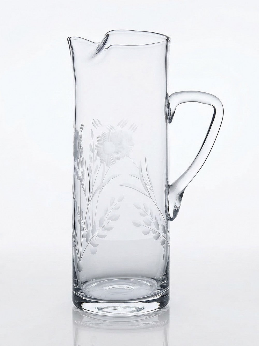 Vintage Krug aus Kristallglas floral durchsichtig farblos Geschirr