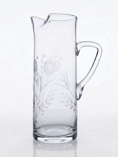 Crystal Glass Floral Clear Colorless Tableware Pitcher