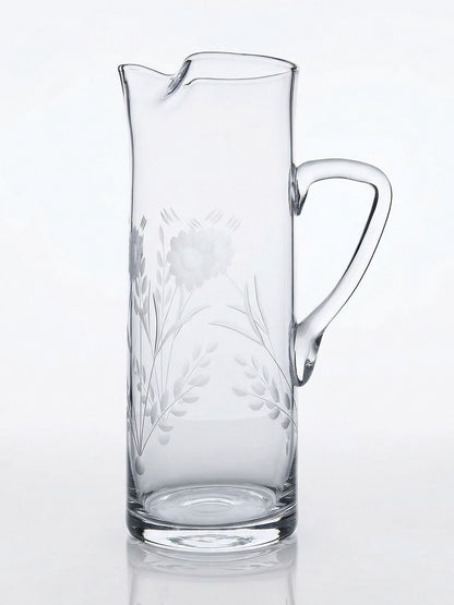 Vintage Krug aus Kristallglas floral durchsichtig farblos Geschirr