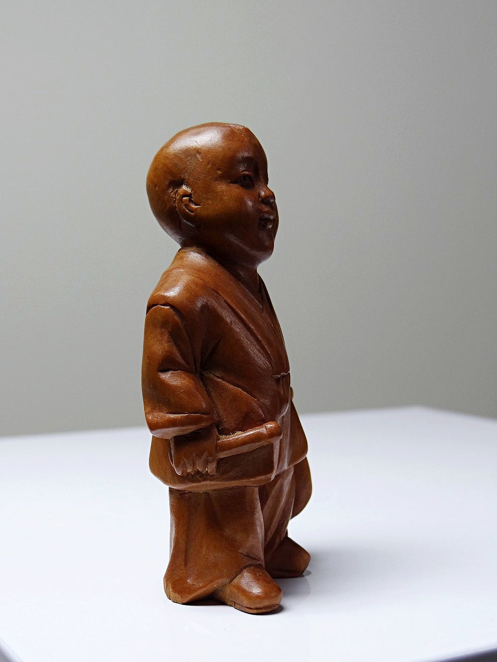 Vintage Figur chinesische Kinderfigur Buchsbaum braun Kunst