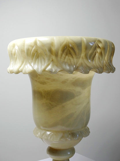 Vintage Medici Vase Alabastermarmor gelb Dekoration