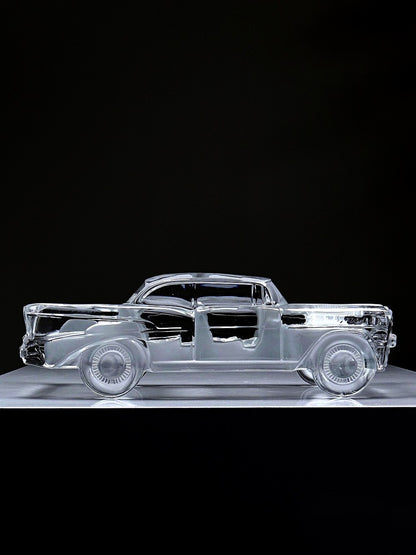 Vintage Kristall Briefbeschwerer Chevrolet Bel Air 1957 für Magic Crystal ForMen Hofbauer