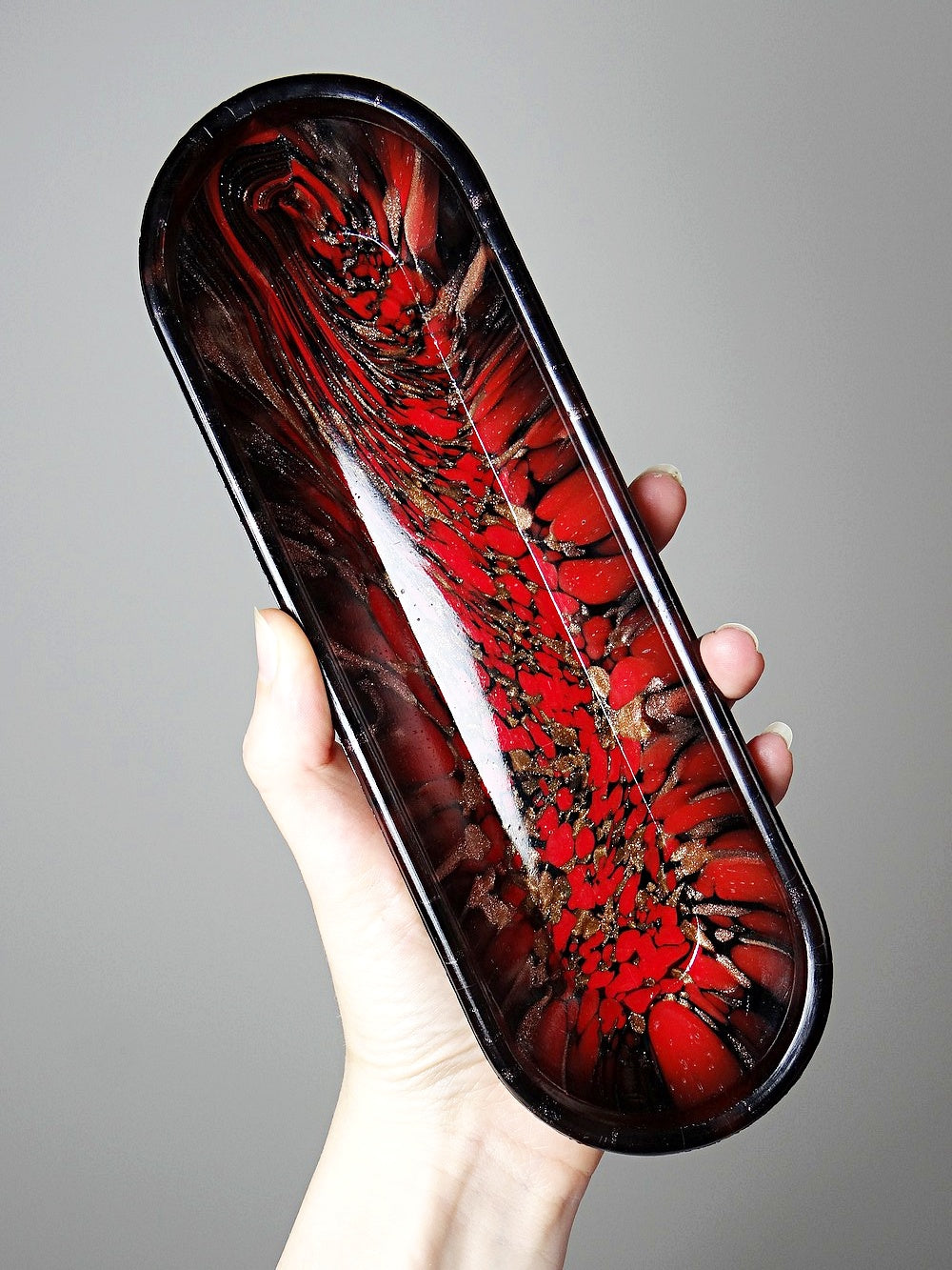 Vintage Bad-Set von Vincenzo Nason für Murano Aventurin Glas schwarz rot