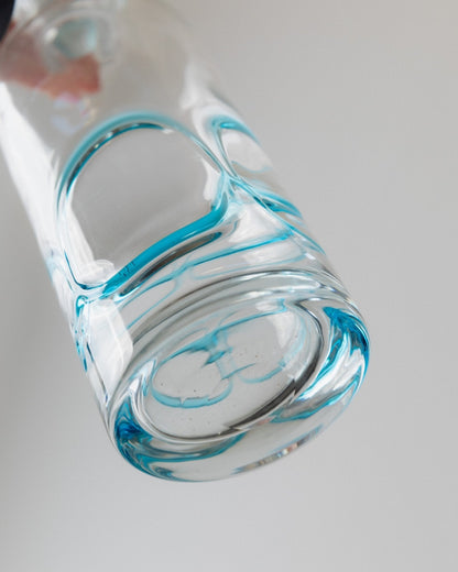 Vintage Glas Set von 9 Murano für Murano, klar mit blauen Details, Italien 1960er