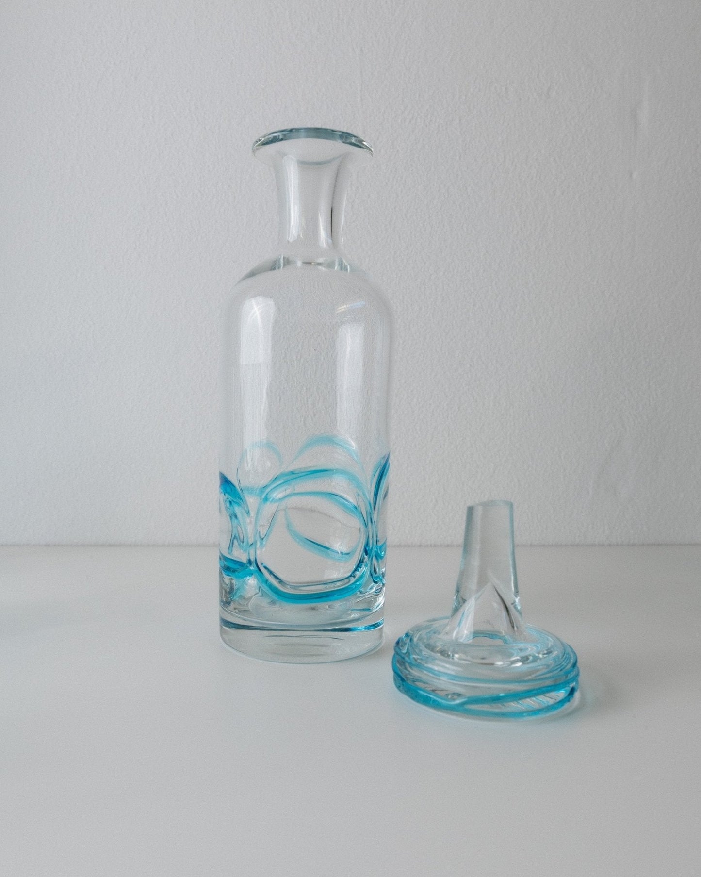 Vintage Glas Set von 9 Murano für Murano, klar mit blauen Details, Italien 1960er