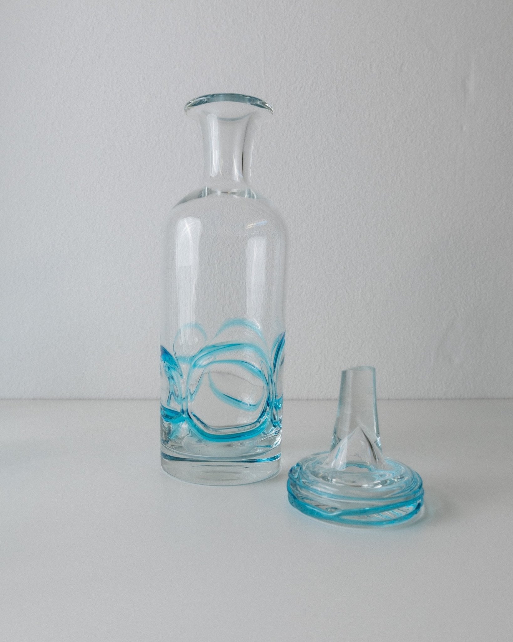 Vintage Glas Set von 9 Murano für Murano, klar mit blauen Details, Italien 1960er