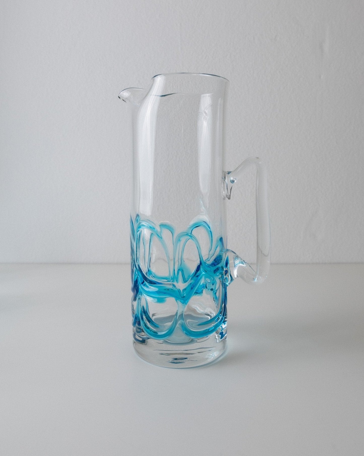 Vintage Glas Set von 9 Murano für Murano, klar mit blauen Details, Italien 1960er