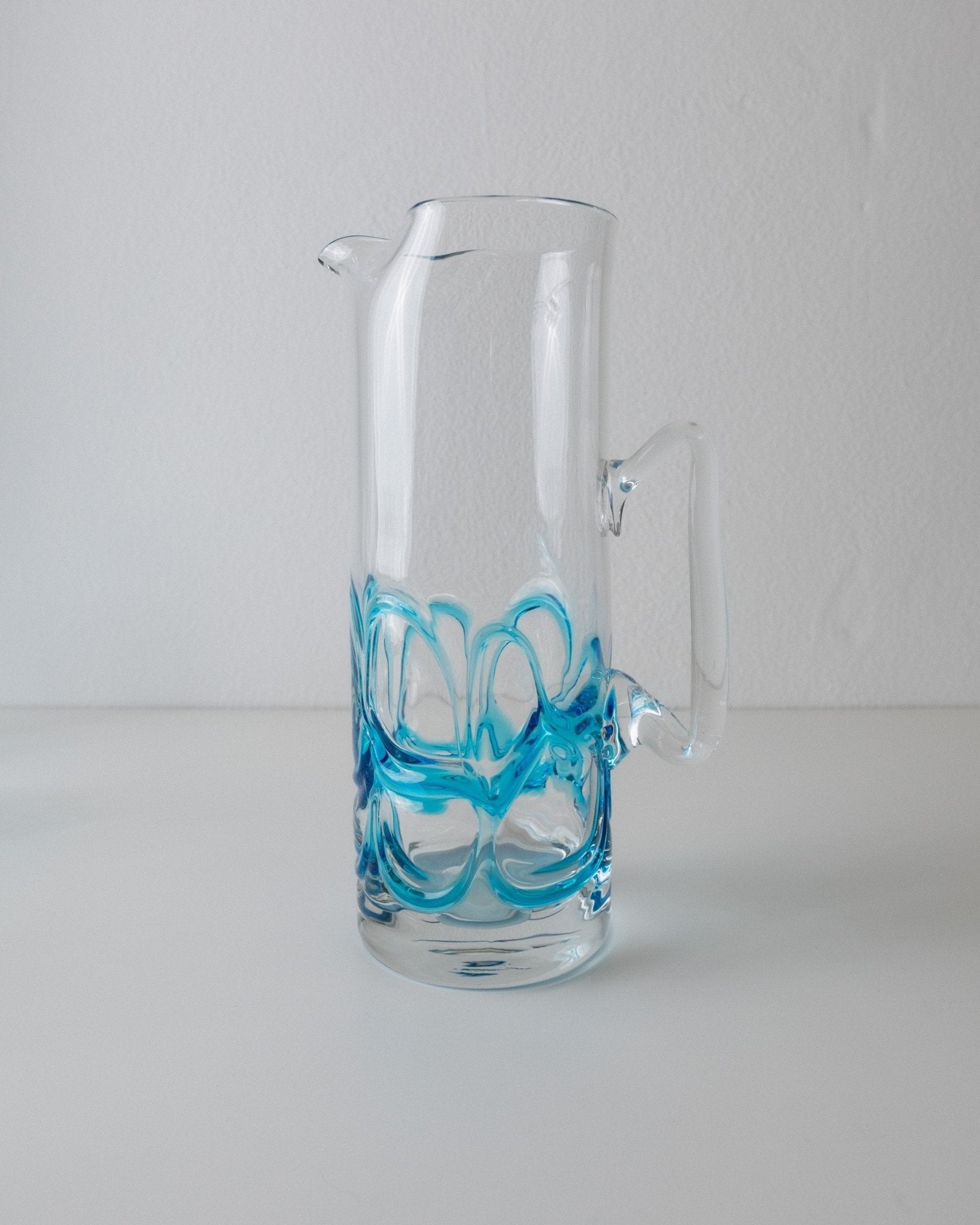 Vintage Glas Set von 9 Murano für Murano, klar mit blauen Details, Italien 1960er