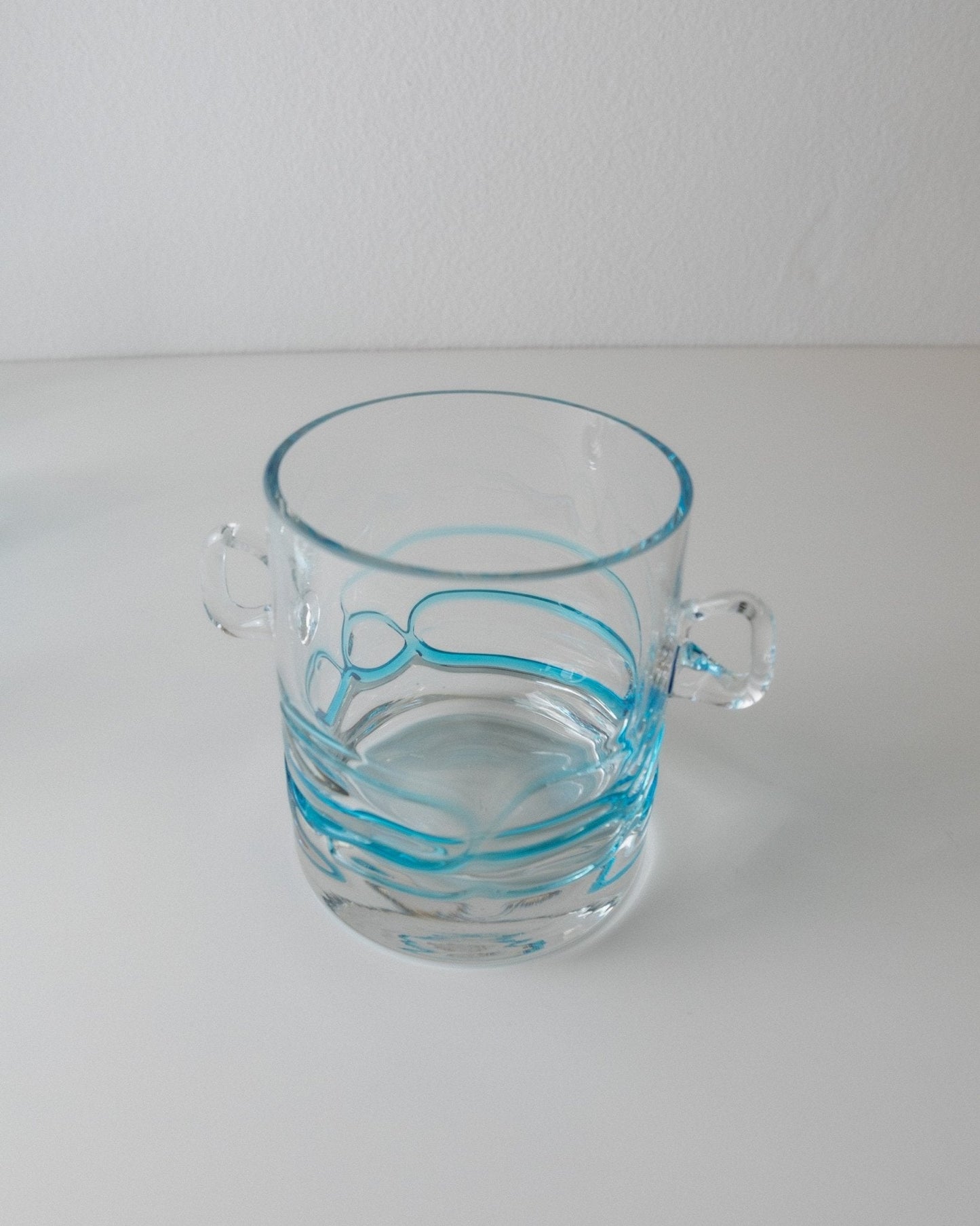 Vintage Glas Set von 9 Murano für Murano, klar mit blauen Details, Italien 1960er