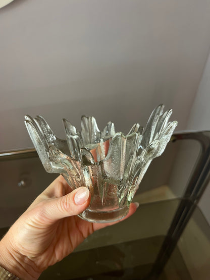 Vintage Kerzenhalter Revontulet Glas von Tauno Wirkkala für Humppila