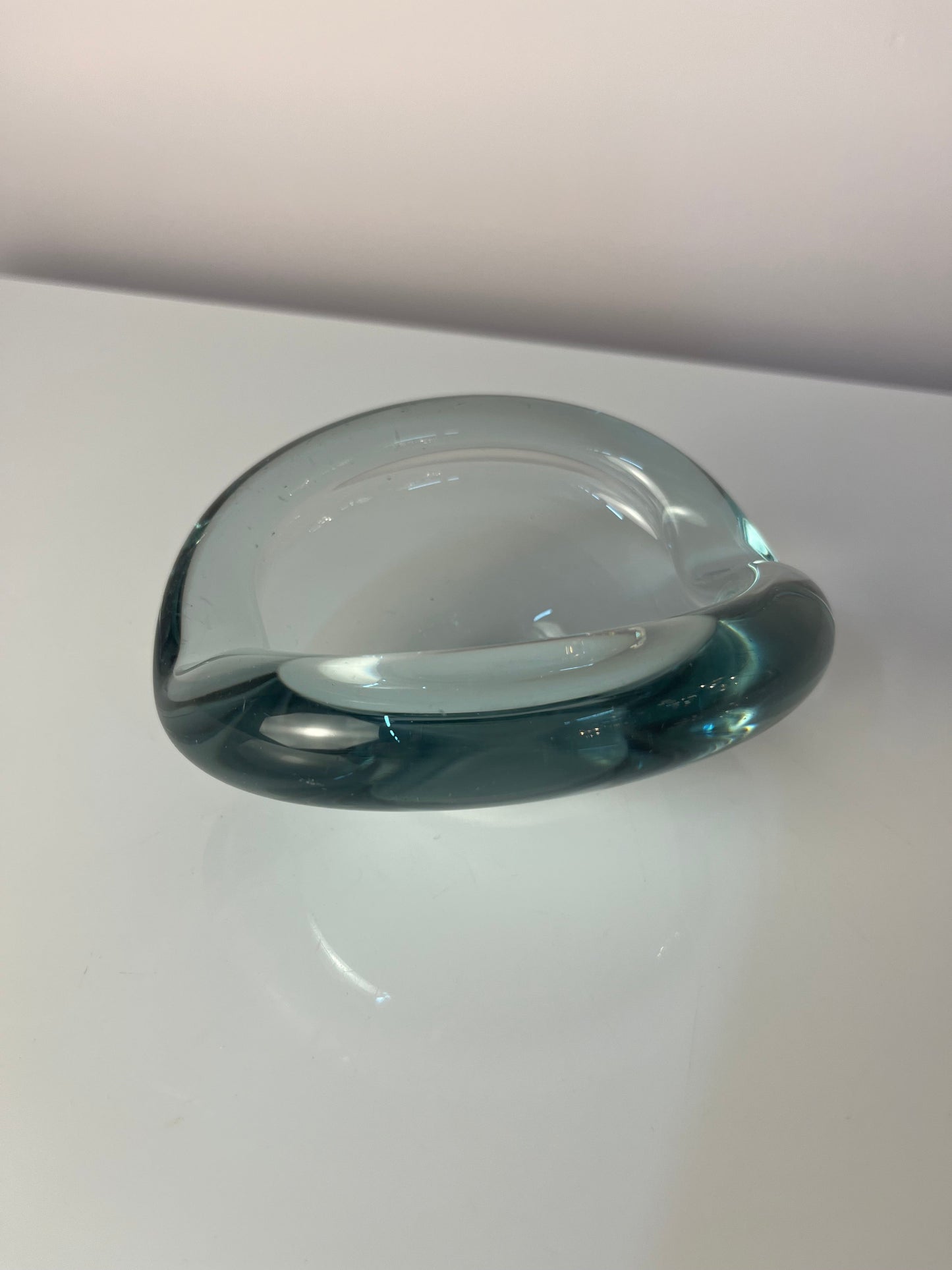 Vintage Aschenbecher von Per Lütken für Holmegaard hellblaues Glas