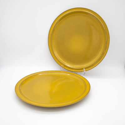 Vintage Plate Mustard Yellow by Ceramano Set of 2