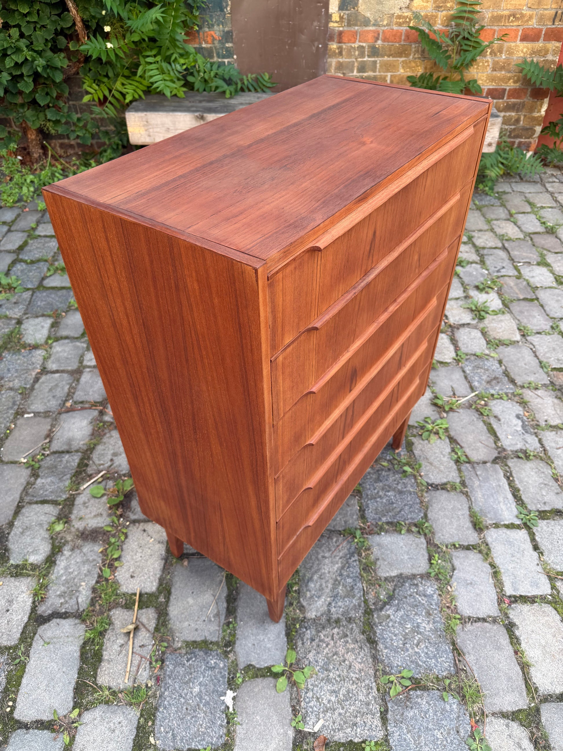 Vintage Teak Kommode aus Dänemark, 6 Schubladen