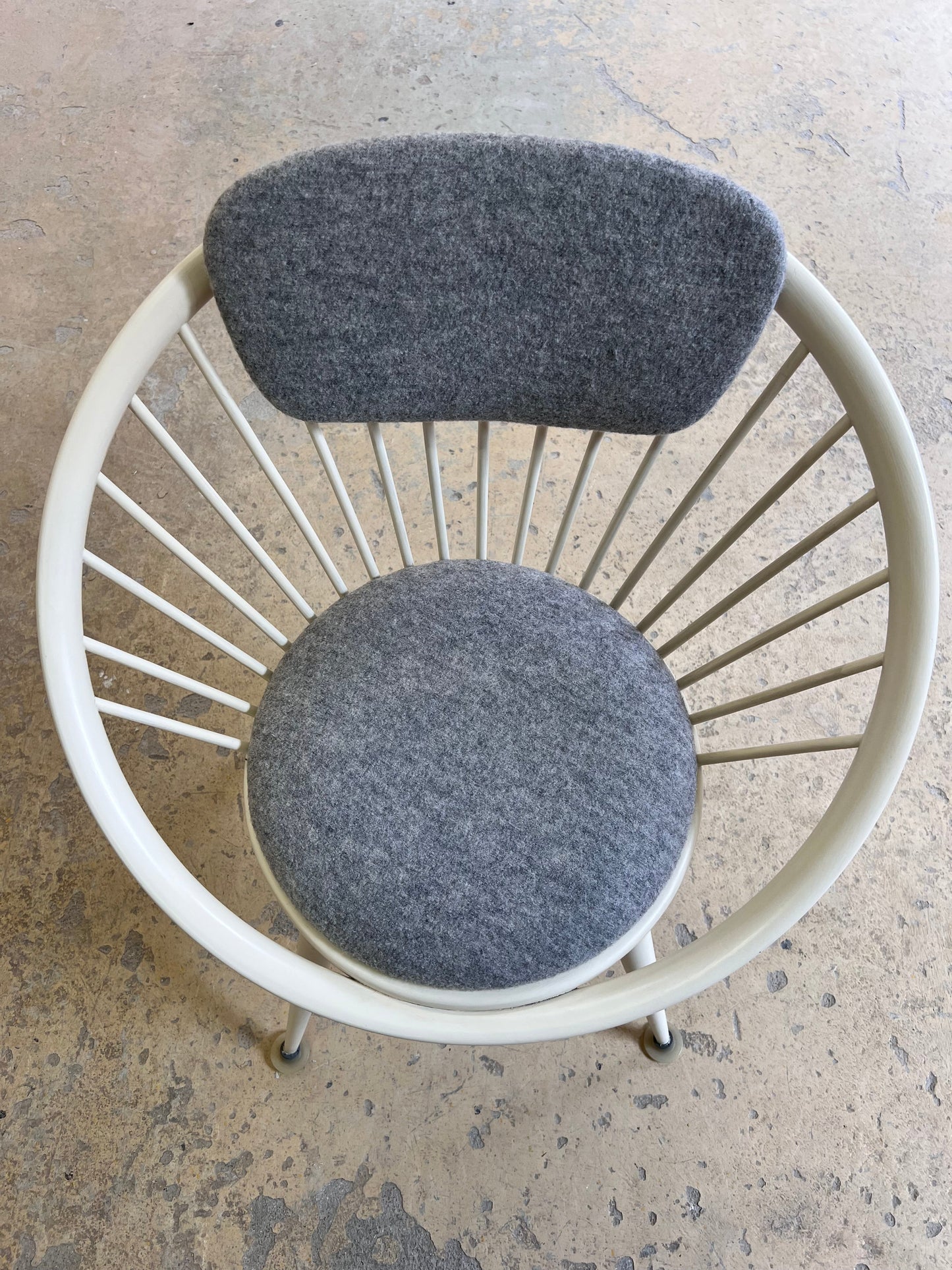 Vintage Sessel Circle Chair von Yngve Ekström für Swedese weiß grau orange