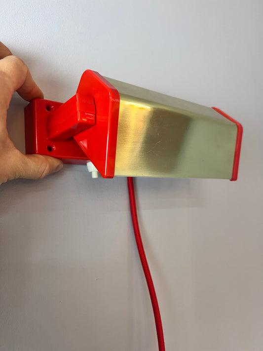Vintage Wandleuchte rot gold von Lyfa
